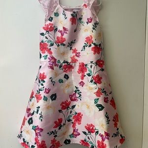 Children’s Place Girls Floral Fit & Flare Dress - Pink Admirer Size 8